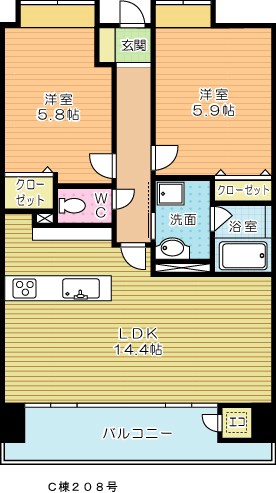 ニューガイア四季彩の丘　Ｃ棟  間取り図