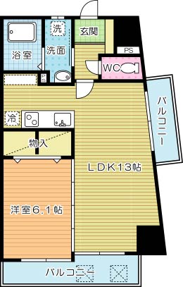 THE　SQUARE・Suite　Residence（ザ・スクエアスイートレジデンス） 501号室 間取り