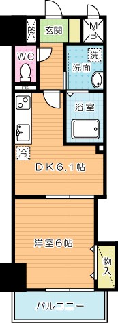 THE　SQUARE・Suite　Residence（ザ・スクエアスイートレジデンス） 605号室 間取り