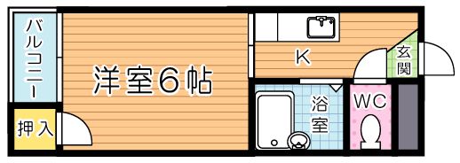 シャトレ天神Ⅱ 205号室 間取り