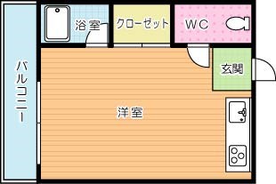 アロー安部山 102号室 間取り