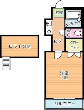 レオパレスKUMAMOTO  102号室 間取り