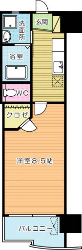 ギャラン井堀 602号室 間取り