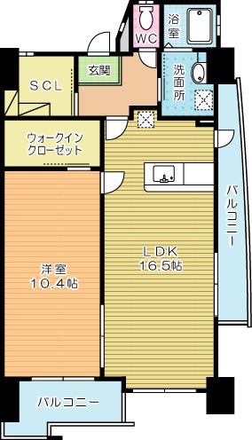 Gran Espacio Asano（グランエスパシオ浅野） 1001号室 間取り