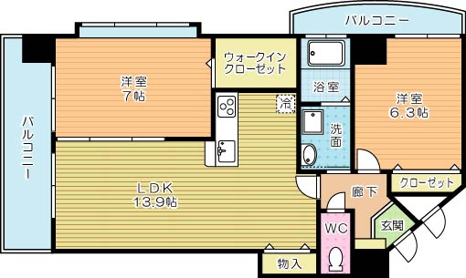 サンシャイン十番館.曽根 801号室 間取り