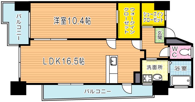 グランエスパシオ浅野 1001号室 間取り
