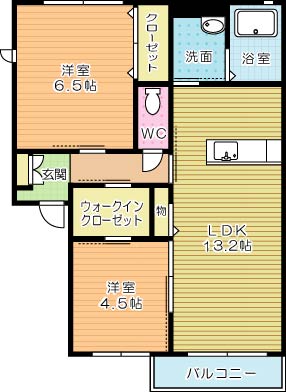 パストラーレ潤崎Ｄ 201号室 間取り