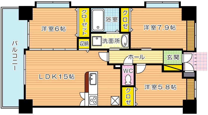 フォーストリングス竪町 1204号室 間取り