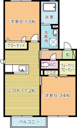クラヴィエ松崎 201号室 間取り
