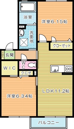 クラヴィエ松崎 202号室 間取り