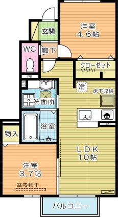 シーズンさくら 105号室 間取り