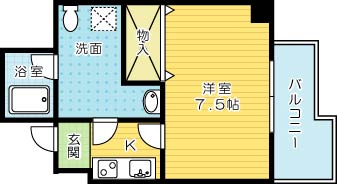 ボヌール三萩野 202号室 間取り