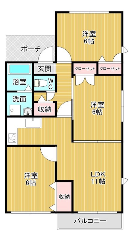 コーポサンパティークＡ棟 間取り図