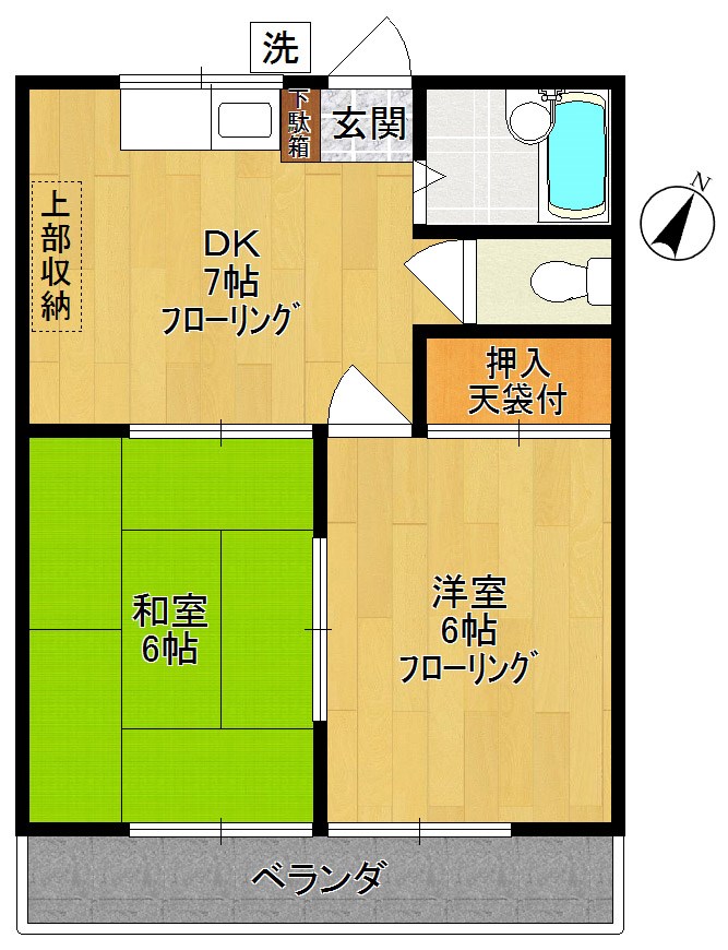 ハイツヤマグチB 202号室 間取り