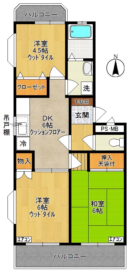 ハイツ清明 301号室 間取り