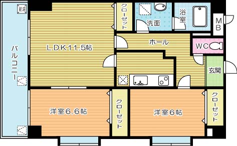 グッドシティ下富野 301号室 間取り