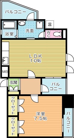 ＧＡＬＡ小倉（ガーラ小倉） 301号室 間取り