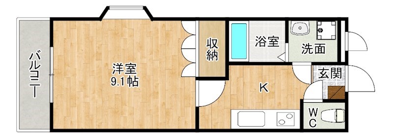 アルバトロス 203号室 間取り