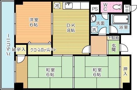 プレアール志徳 702号室 間取り