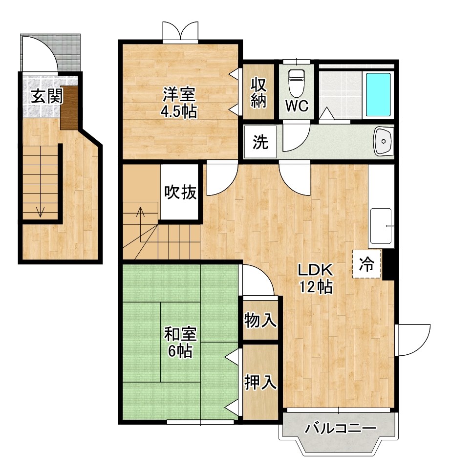 スカイメゾンA 201号室 間取り