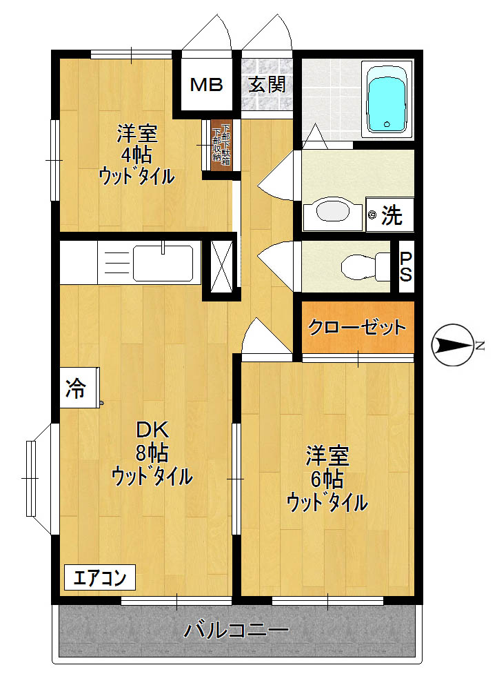 向ヶ丘レジデンス壱番館 205号室 間取り