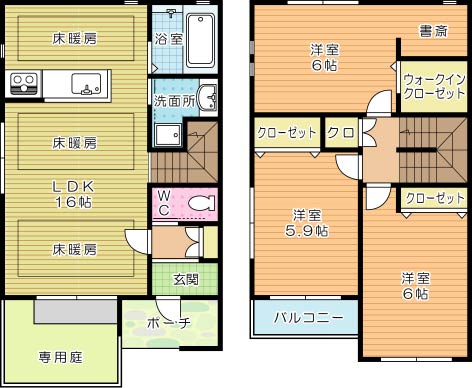 アクロタウン白萩壱番館 102号室 間取り