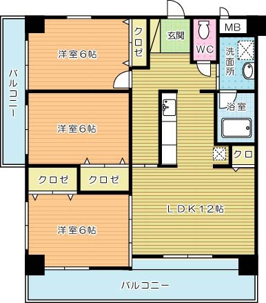 メゾンドソレイユ　 210号室 間取り