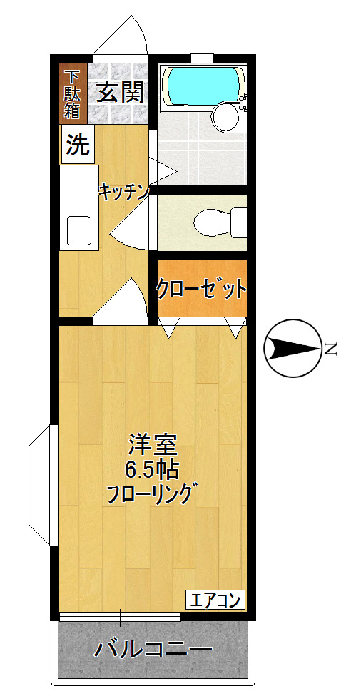 ウッドベイビー 1-D号室 間取り