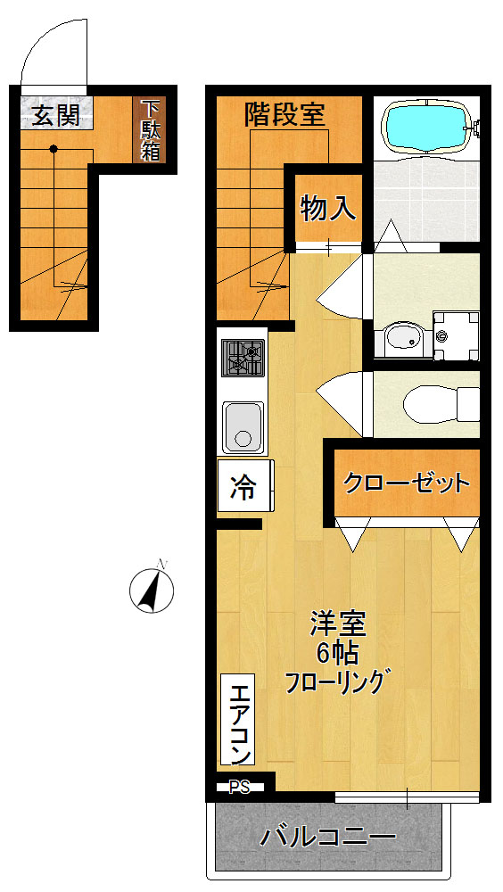 プリバグース 202号室 間取り