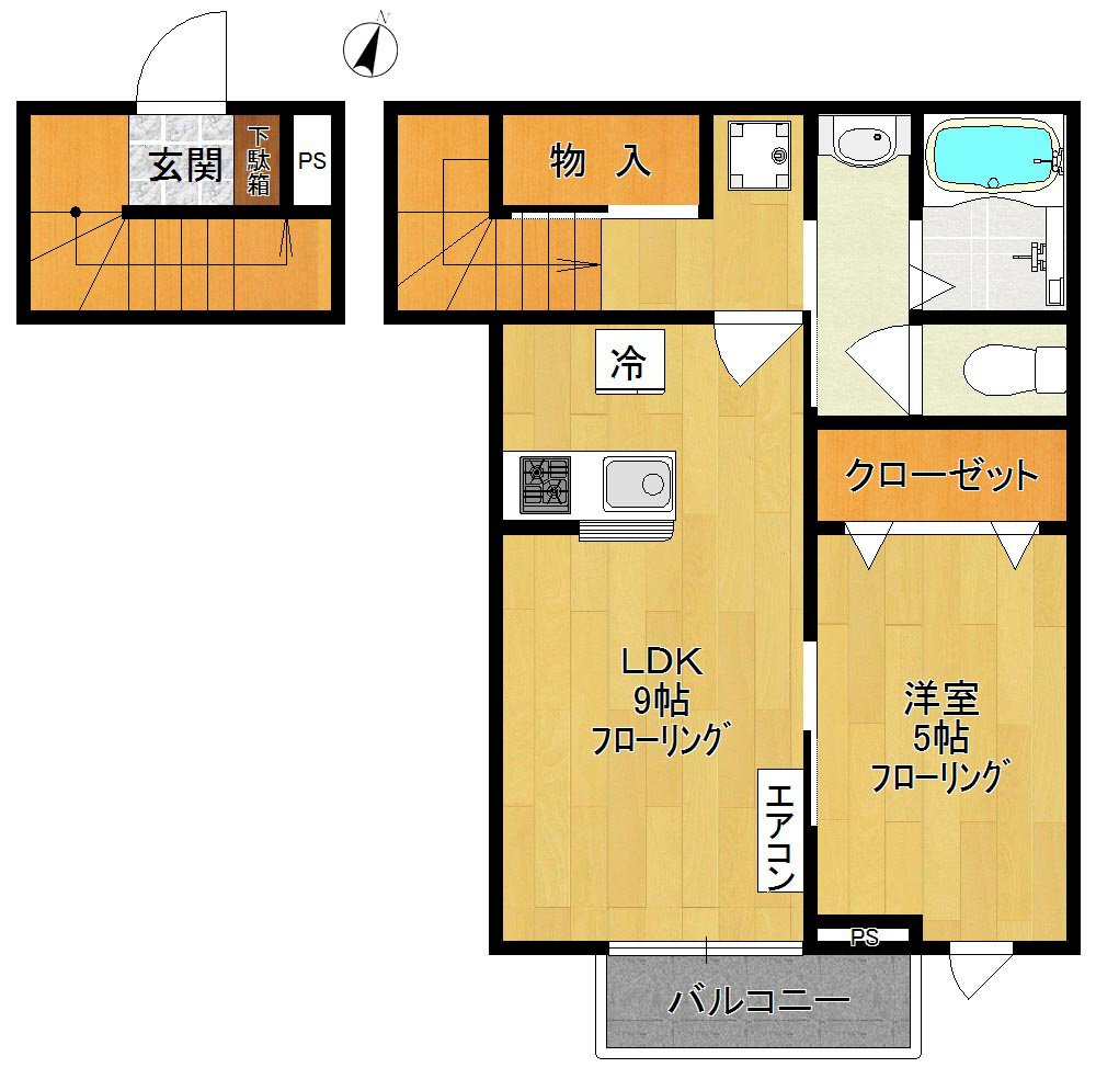 プリバグース 203号室 間取り