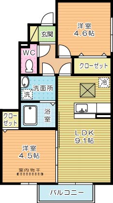 ヴェルジェ深田Ⅲ 101号室 間取り