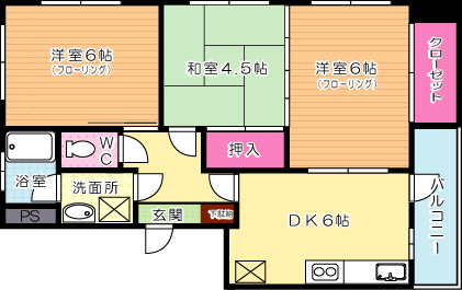 第２玄海ビル 402号室 間取り