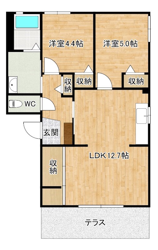 グリーングラスＡ　 101号室 間取り