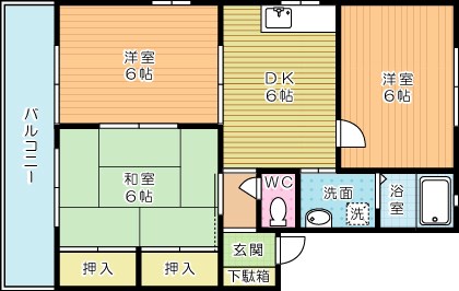 サンズコート　Ｄ棟　 202号室 間取り