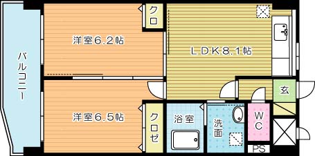 コートハウス大手町 1003号室 間取り