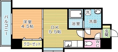 コートハウス中島通り 601号室 間取り