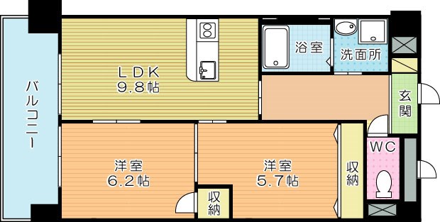 リード真鶴 503号室 間取り