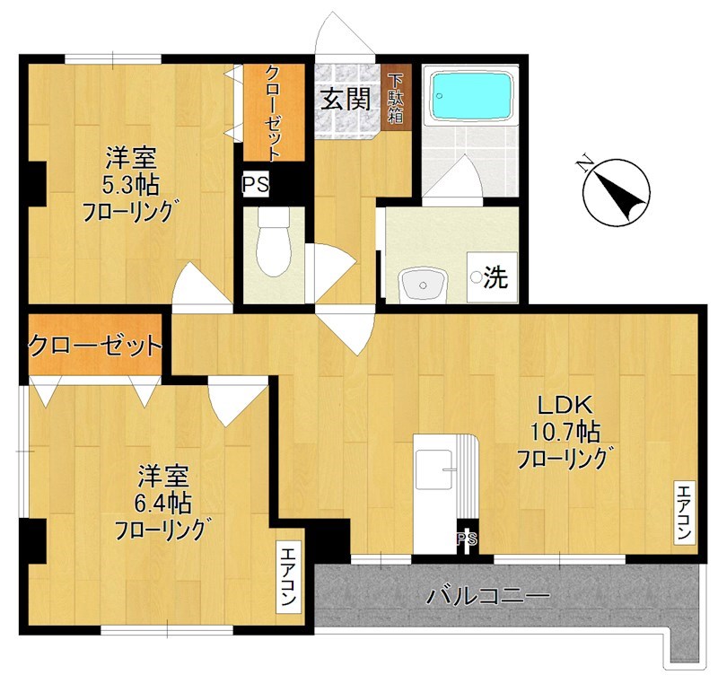 サンパレス多摩 304号室 間取り