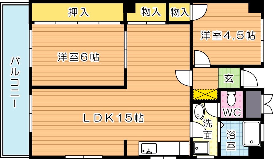コーポ西鳴水 410号室 間取り