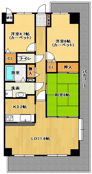 サーパス西津田Ⅰ 間取り
