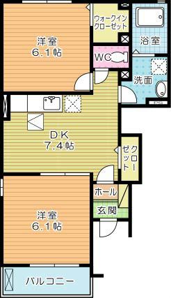 フレシール小倉東Ｂ 101号室 間取り