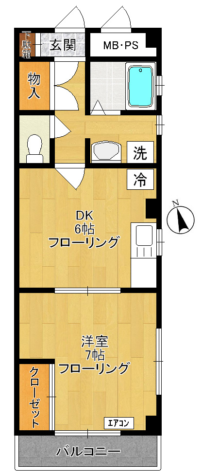 第2サンライズ 102号室 間取り