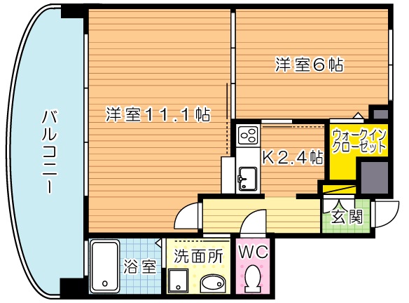 サンシャインプリンセス北九州 803号室 間取り