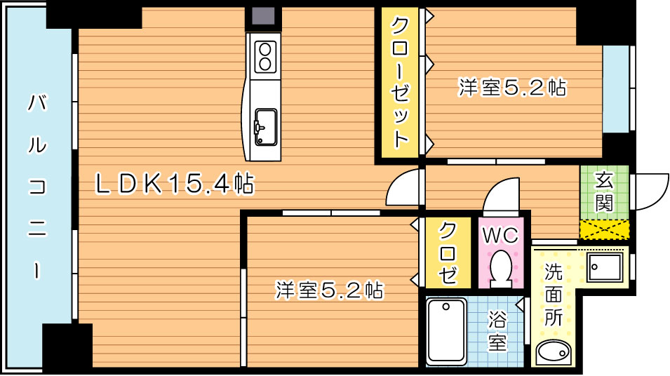 戸畑駅前銀座ビル 802号室 間取り