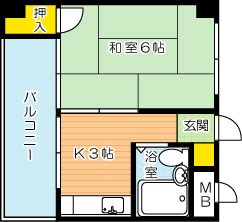 小倉ホースビル 301号室 間取り