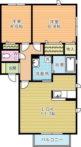 シトラスガーデン門司港　Ｂ棟 202号室 間取り