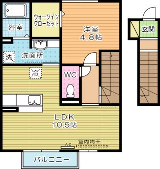 エスポワールモモ 202号室 間取り
