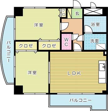 プラージュ門司港 601号室 間取り