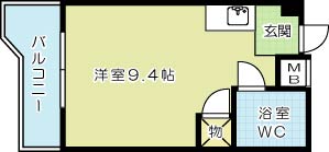 大田町スカイマンション 406号室 間取り