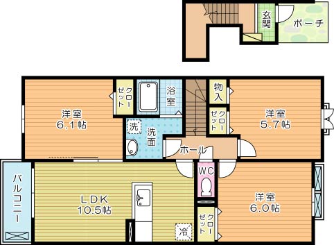 ルシアンサキタ 205号室 間取り